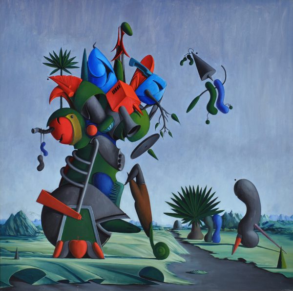 Image of the Valton Tyler Painting, "Brace," oil on canvas, 70 x 70 inches