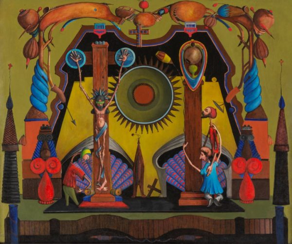 Image of early Painting by Valton Ray Tyler (1944-2017), Untitled (Crucifixion) 1969, oil on canvas, 40 x 48 Inches