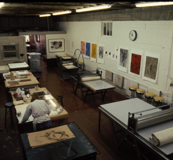 This image shows the interior of the first Flatbed press Room.