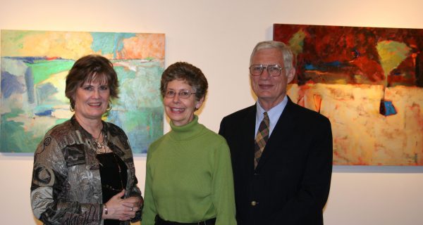 Greeting Guests at an exhibition opening 