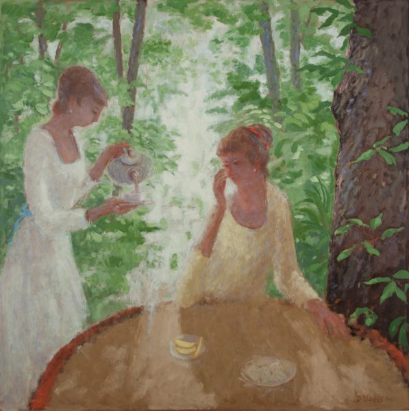 Two ladies having tea